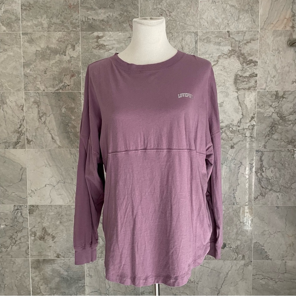 PINK Victoria's Secret Mauve Long-Sleeve Pullover Top - Picture 2 of 8